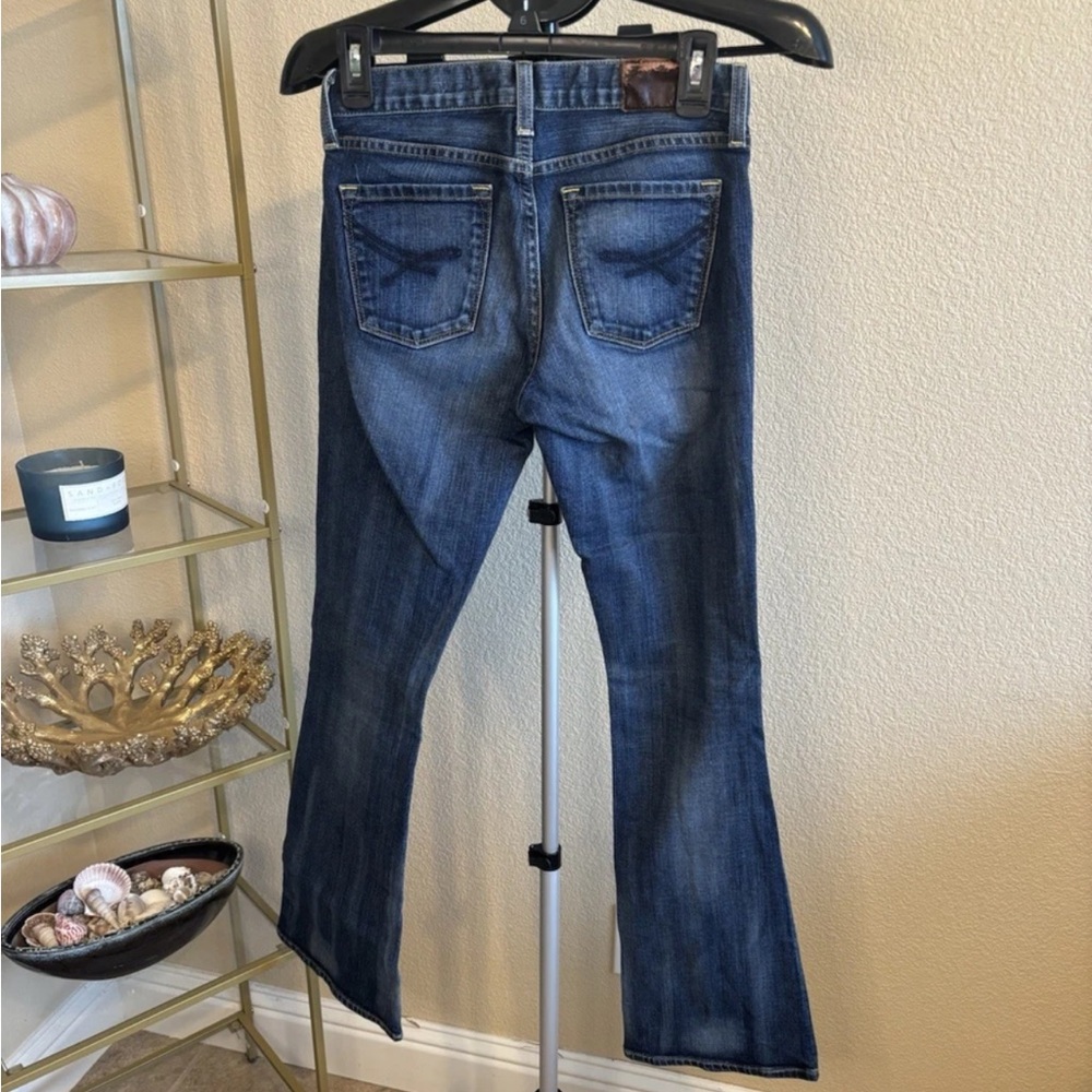 New York & Company Flared Women's Denim Jeans‎ Button Zip Stretch Blue